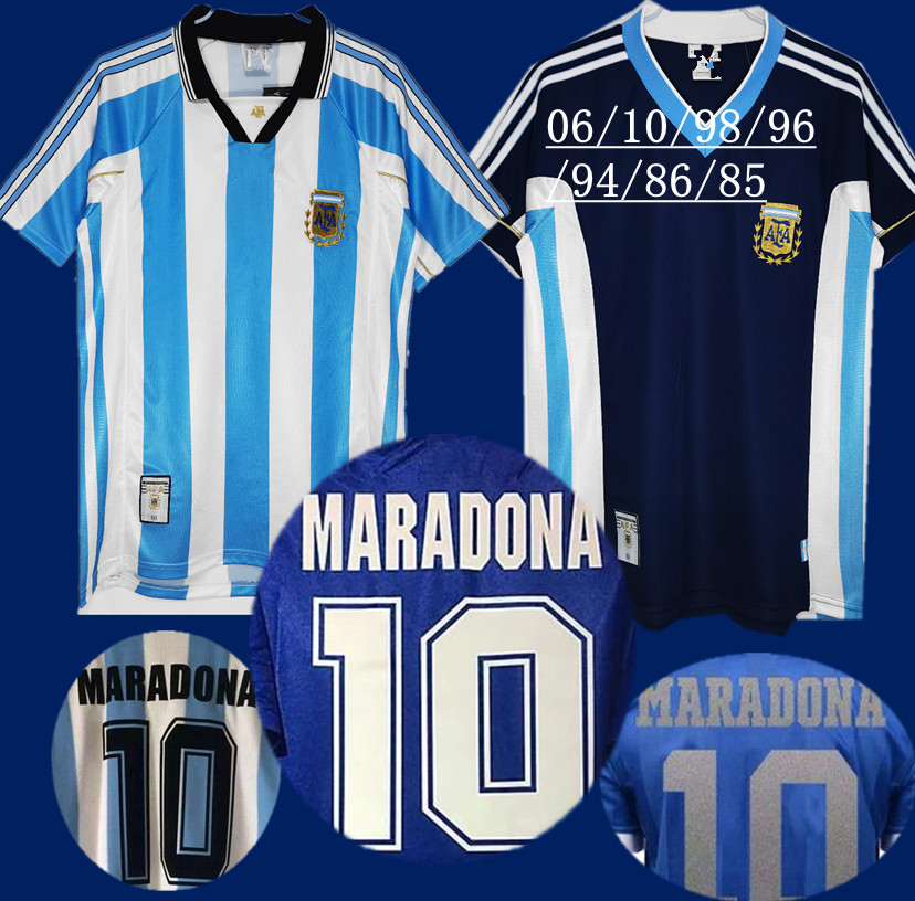 1986 1978 86 Argentina Maradona Home Soccer Jerseys 1994 Away Retro Version 86 78 94 98 Maradona CANIGGIA Football Shirt Batistuta SIMEONE Custom, White 
1986 1978 86 Argentina Maradona Home Soccer Jerseys 1994 Away Retro Version 86 78 94 98 Maradona CANIGGIA Football Shirt Batistuta SIMEONE Custom, White
