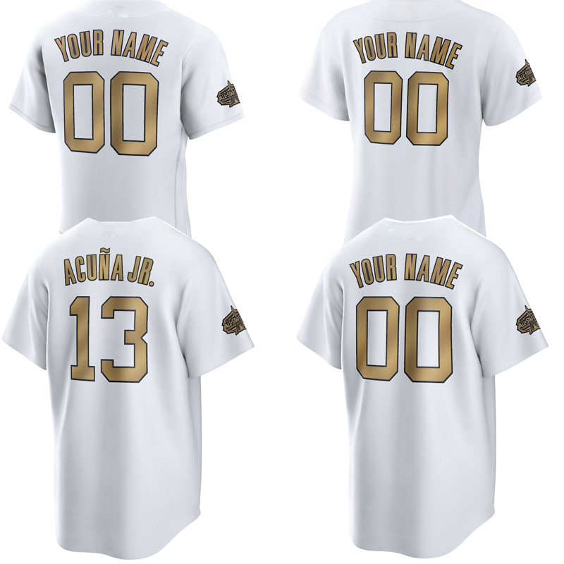 2022 All-Star Game Gold Baseball Jersey Ronald Acuna Jr. Pete Alonso Kyle Schwarber Mookie Betts Manny Machado Joe Musgrove Willson Contreras Albert Pujols Jerseys, Mens flex base
2022 All-Star Game Gold Baseball Jersey Ronald Acuna Jr. Pete Alonso Kyle Schwarber Mookie Betts Manny Machado Joe Musgrove Willson Contreras Albert Pujols Jerseys, Mens flex base