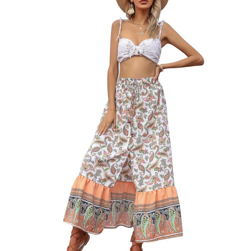 Skirts Female Fashion Split Skirt Adults Floral Print High Waist Long With Drawstring For Summer Autumn /M/L/XLSkirts, As shown
Skirts Female Fashion Split Skirt Adults Floral Print High Waist Long With Drawstring For Summer Autumn /M/L/XLSkirts, As shown