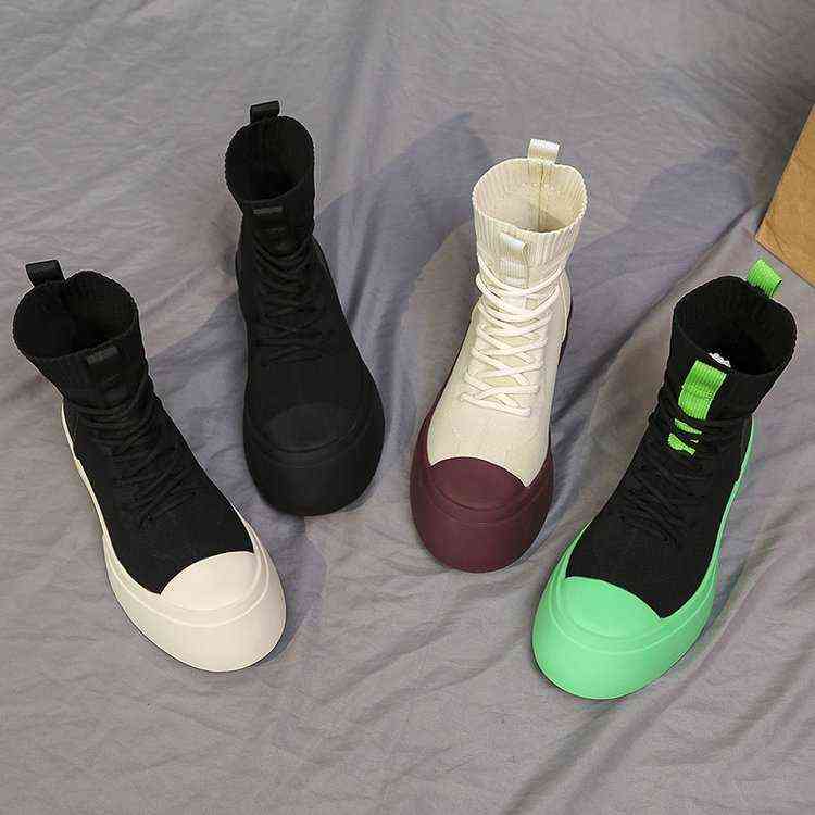 High top 2022 spring and autumn new leisure thick bottoms ins fashion woven breathable elastic socks short boots women's shoes, Black
High top 2022 spring and autumn new leisure thick bottoms ins fashion woven breathable elastic socks short boots women's shoes, Black