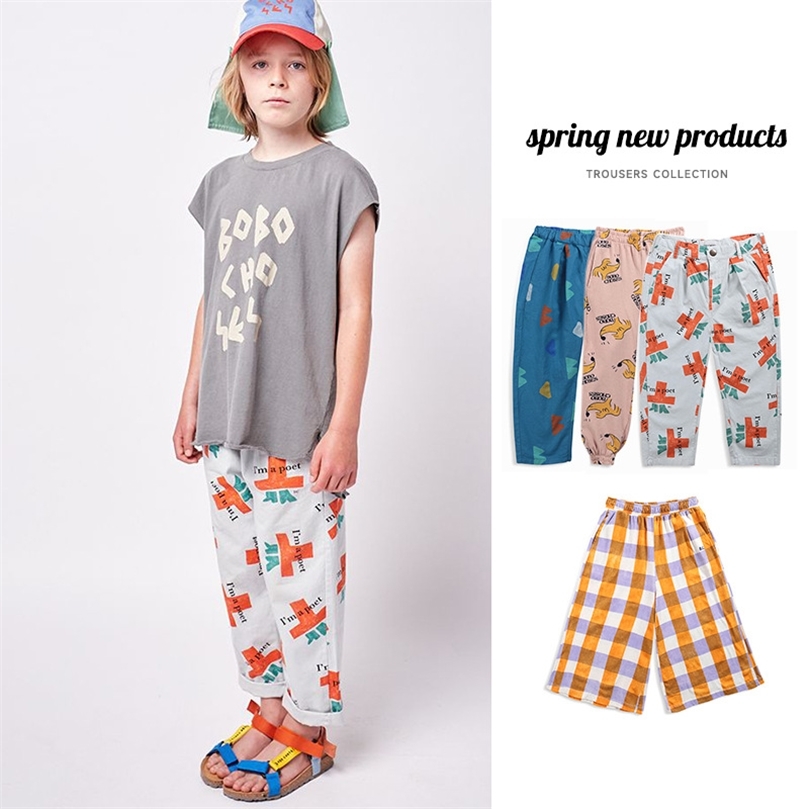 Children's Pants Spring Summer BC Cotton Sweatpants For Girls Boys Wide Cargo Pants Jeans Children's Clothes For Teenagers 220512