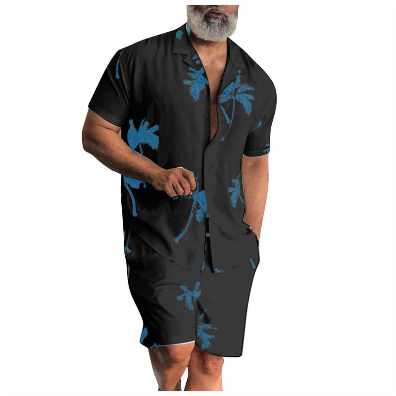 Men's Tracksuits Mens Summer Large Size Shirt Set Fitness Outdoor Two-piece Suit Andhome Clothes Pajamas Comfy Loose Simple Beach Sets