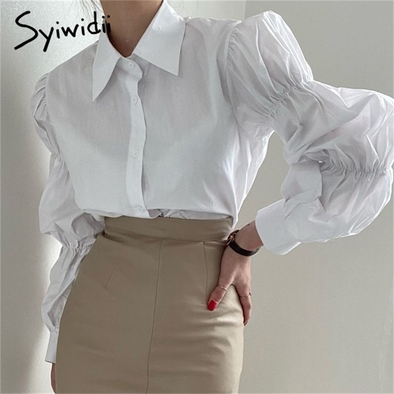 Puff Sleeve Women Shirts Cotton Blouses Spring Summer Vintage Ladies Tops WhiteTurn Down Collar Button Up Shirt 210607, Black
Puff Sleeve Women Shirts Cotton Blouses Spring Summer Vintage Ladies Tops WhiteTurn Down Collar Button Up Shirt 210607, Black