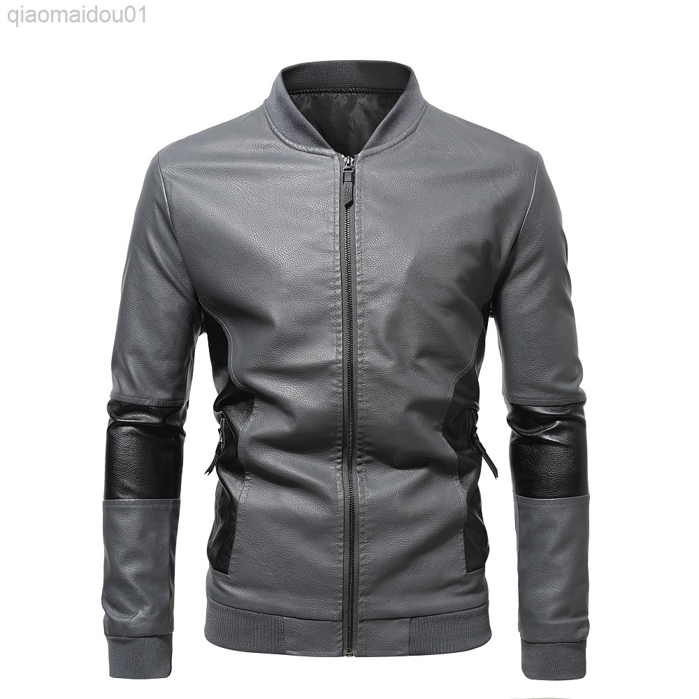 Men Slim Leather Jackets Grey Stand Collar Fit Leather Jackets Good Quality Male Spring Autumn Casual Leather Jacket And Jacket 7XL L220726
Men Slim Leather Jackets Grey Stand Collar Fit Leather Jackets Good Quality Male Spring Autumn Casual Leather Jacket And Jacket 7XL L220726