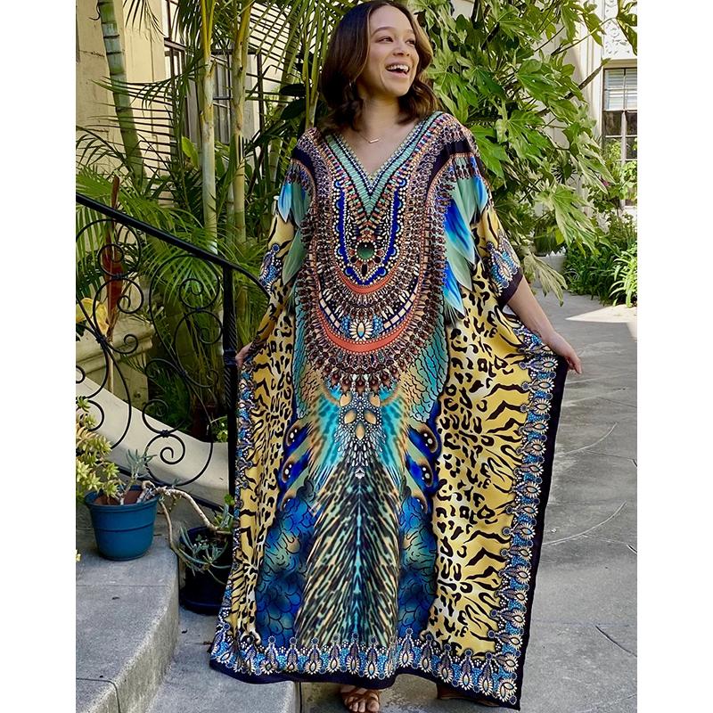 Casual Dresses 2022 Bohemian Printed V-neck Batwing Sleeve Side Split Loose Summer Dress Long Tunic Women Plus Size Beach Wear Maxi N1199, Multi
Casual Dresses 2022 Bohemian Printed V-neck Batwing Sleeve Side Split Loose Summer Dress Long Tunic Women Plus Size Beach Wear Maxi N1199, Multi