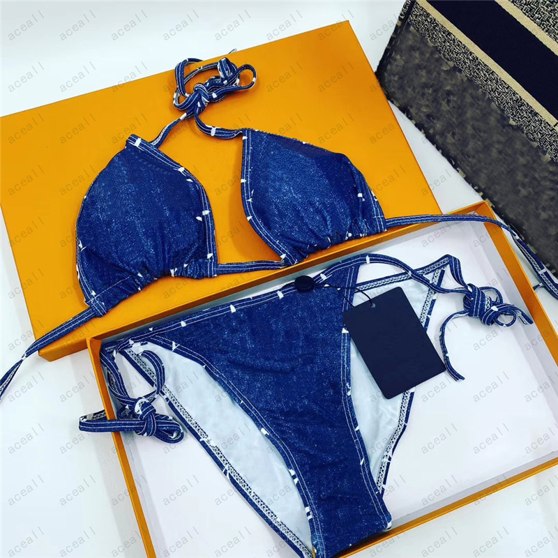 Womens Designer Bikini Classic Swimwear Brand Letter Pattern Print Sexy Summer Two Pieces Swimsuit Hot Women' Fashion Bikinis Bathing Suit, Blue
Womens Designer Bikini Classic Swimwear Brand Letter Pattern Print Sexy Summer Two Pieces Swimsuit Hot Women' Fashion Bikinis Bathing Suit, Blue