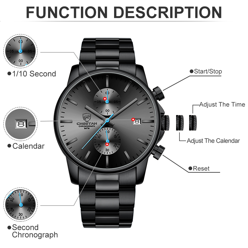 Watches for Men Warterproof Sports Mens Watch CHEETAH Top Luxury Clock Male Business Quartz Wristwatch Masculino 220614