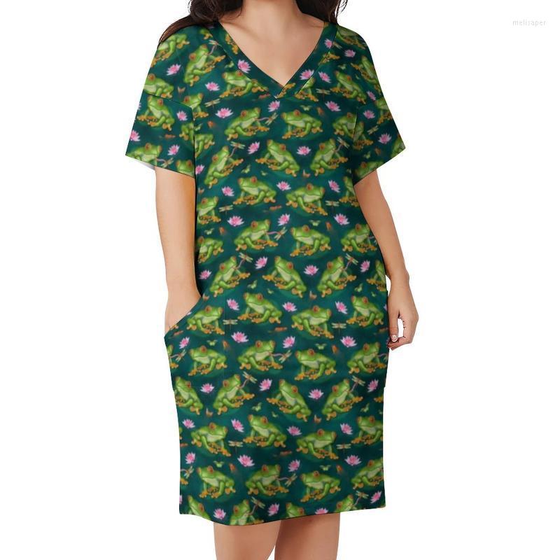 Plus Size Dresses Frog Tropical Casual Dress Womens Lily Pad Dragonfly Fish Pond Animals Elegant Street Wear Print 3XL 4XLPlus Meli22, Style-3
Plus Size Dresses Frog Tropical Casual Dress Womens Lily Pad Dragonfly Fish Pond Animals Elegant Street Wear Print 3XL 4XLPlus Meli22, Style-3