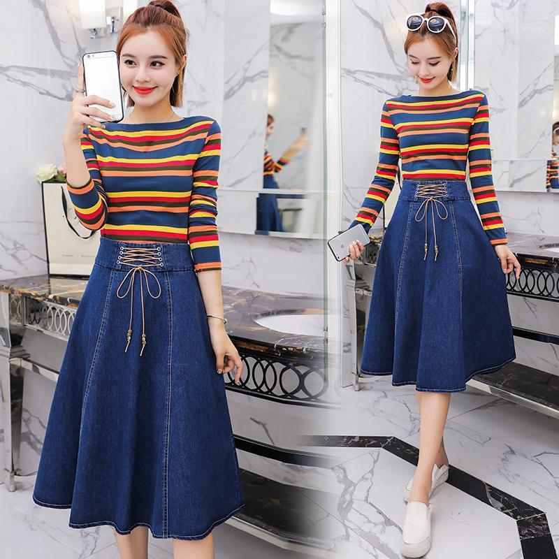 Casual Dresses Spring Autumn Women Plus Size Loose Striped Shirt And Lace-Up Big Hem Jeans Dress For Denim Two-Piece, Stirped blue
Casual Dresses Spring Autumn Women Plus Size Loose Striped Shirt And Lace-Up Big Hem Jeans Dress For Denim Two-Piece, Stirped blue