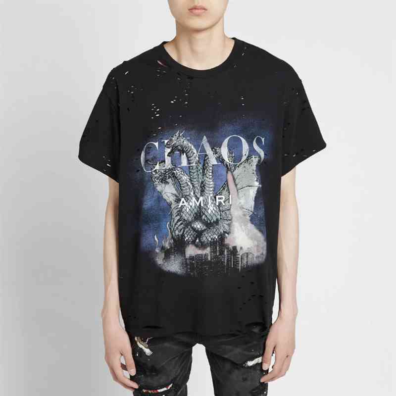 Designer t Shirts Oversized Correct Version of Amirss Style Chaos Quitora Headed Dinosaur High Street Destruction Wash Round Neck Short Sleeve T-shirt, Black
Designer t Shirts Oversized Correct Version of Amirss Style Chaos Quitora Headed Dinosaur High Street Destruction Wash Round Neck Short Sleeve T-shirt, Black