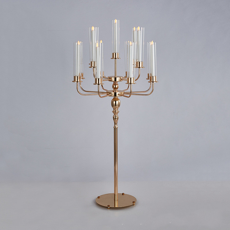 Candelabras 15 heads 155cm height DIY Wedding grand evnet Table Centerpiece Luxury Candelabrum gold Metal Candle Holders For Home Decoration