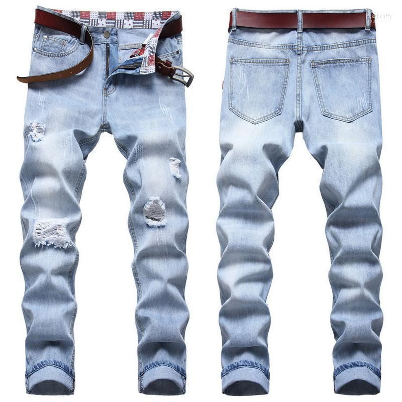 Men's Jeans Fashion Concise Hole Light Blue Small Straight Male Denim Pants Casual Ripped Trousers Cotton Slim Solid OutwearsMen's Heat22
Men's Jeans Fashion Concise Hole Light Blue Small Straight Male Denim Pants Casual Ripped Trousers Cotton Slim Solid OutwearsMen's Heat22