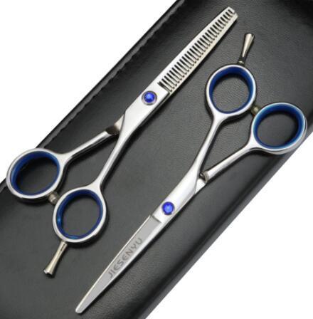 Japan 440c4 inch / 5 5.5 black hairdressing scissors hair barber Cutting professional 220317