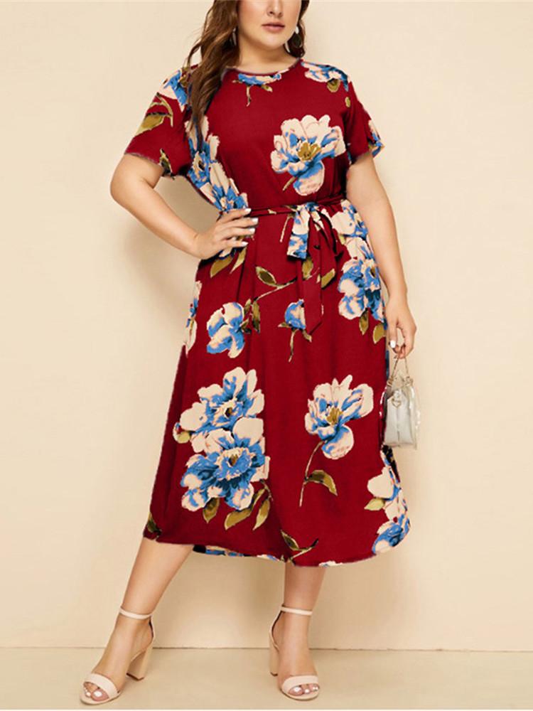 Women's Plus Size T-Shirt 5XL Women Clothing Short Sleeve Print Patter Floral Tunic Dress Summer Casual Belt Bandage Loose Oversized Lady, Kym803 navy
Women's Plus Size T-Shirt 5XL Women Clothing Short Sleeve Print Patter Floral Tunic Dress Summer Casual Belt Bandage Loose Oversized Lady, Kym803 navy