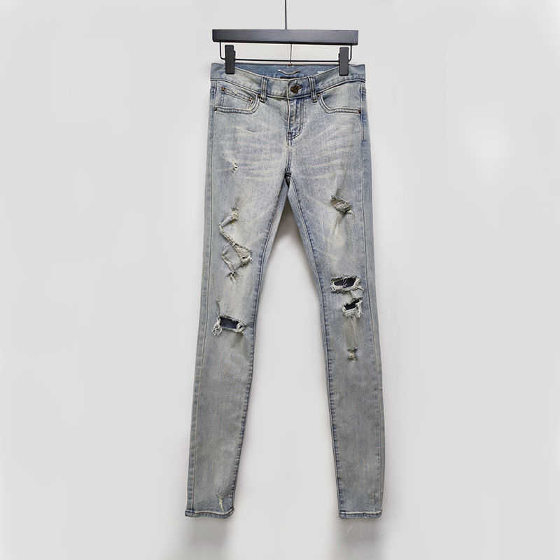 Men's Jeans Independent SL high street washing water making old knife cutting light blue jeans small feet slim fit holes high elastic vibe pants men's
Men's Jeans Independent SL high street washing water making old knife cutting light blue jeans small feet slim fit holes high elastic vibe pants men's