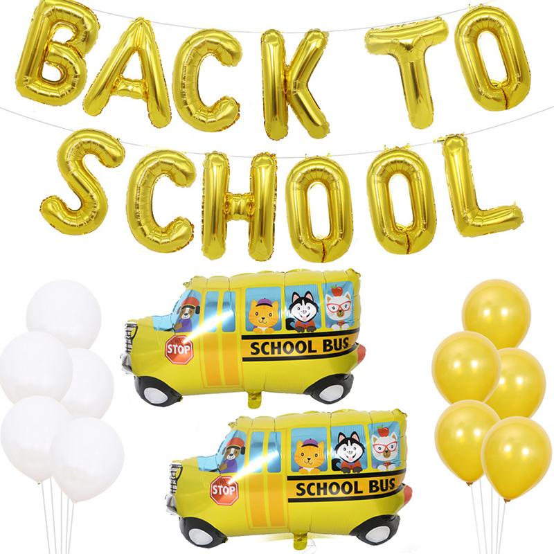 Party Decoration School Bus Balloons Decorated With Aluminum Film Welcome Children Back To Scene DIY
Party Decoration School Bus Balloons Decorated With Aluminum Film Welcome Children Back To Scene DIY