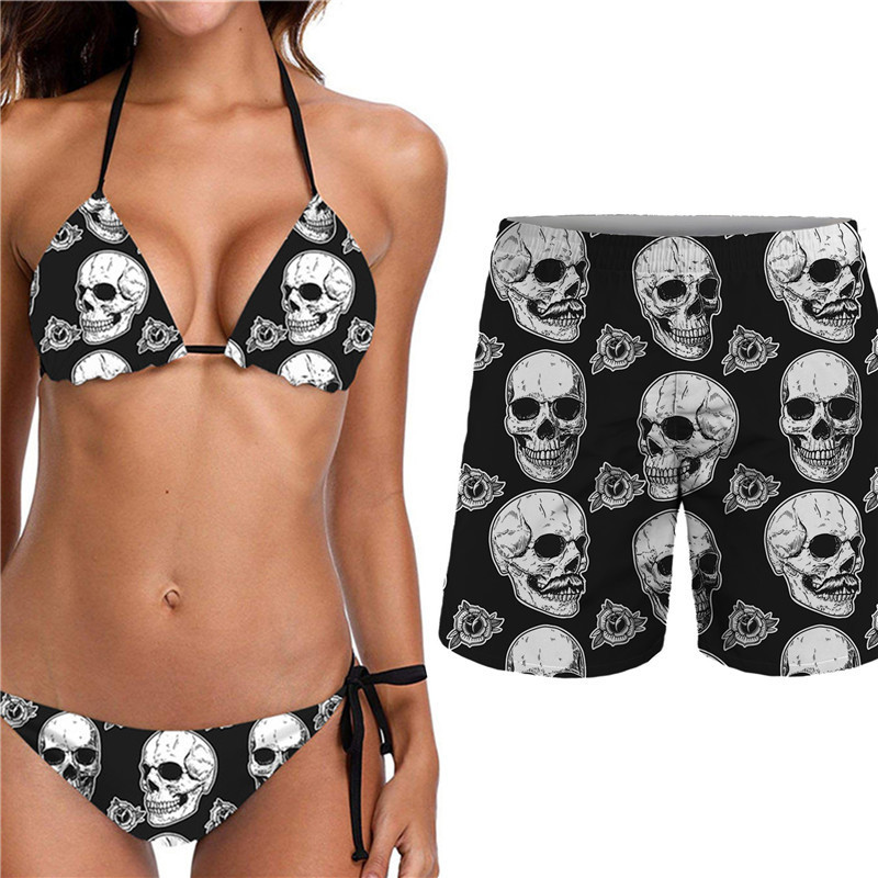 Doginthehole Black Skull Rose Printed Bikini Women Sexy Bathing Suit Plus Men's Shorts Gothic Couple Summer Beach Outing 220616, Jypbc1007brz34
Doginthehole Black Skull Rose Printed Bikini Women Sexy Bathing Suit Plus Men's Shorts Gothic Couple Summer Beach Outing 220616, Jypbc1007brz34