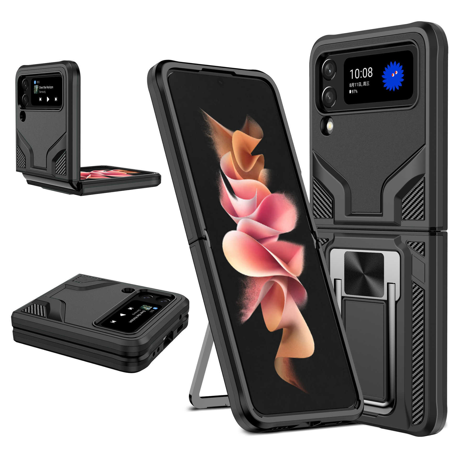 Applicable to Samsung Z flip3 mobile phone cases Galaxy zflip3 folding protective cover 5g support anti falling, Graphite black
Applicable to Samsung Z flip3 mobile phone cases Galaxy zflip3 folding protective cover 5g support anti falling, Graphite black