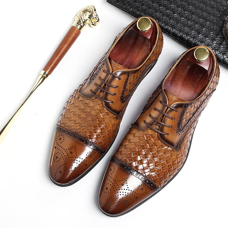 Dress Shoes Leather Men Lace-up Oxford Formal Business Wedding Pointed Toe Casual Plaid, Black
Dress Shoes Leather Men Lace-up Oxford Formal Business Wedding Pointed Toe Casual Plaid, Black