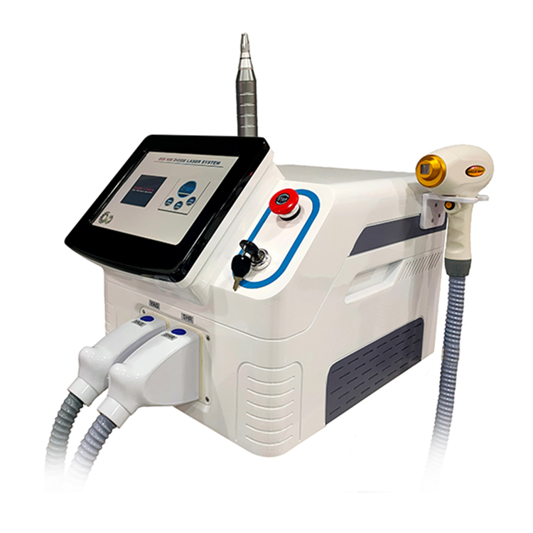 Portable Multi-functional ND-yag Laser Tattoo Removal Laser Hair Removal Skin Rejuvenation Device for beauty salon