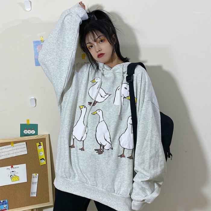 Winter Style Korean Cartoon Print Fun Duck Hoodie Fashion Plus Velvet Warm Loose Women's Pullover Clothes Hoodies & Sweatshirts, Gray
Winter Style Korean Cartoon Print Fun Duck Hoodie Fashion Plus Velvet Warm Loose Women's Pullover Clothes Hoodies & Sweatshirts, Gray