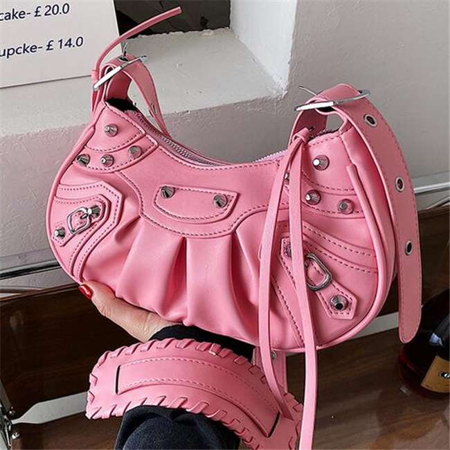 Fashion Womens Evening Bags Rivets Shoulder Bag Designer Pleated Saddle Cross Body Messenger Bags With Coin Purse Lady Handbag, Army green
Fashion Womens Evening Bags Rivets Shoulder Bag Designer Pleated Saddle Cross Body Messenger Bags With Coin Purse Lady Handbag, Army green