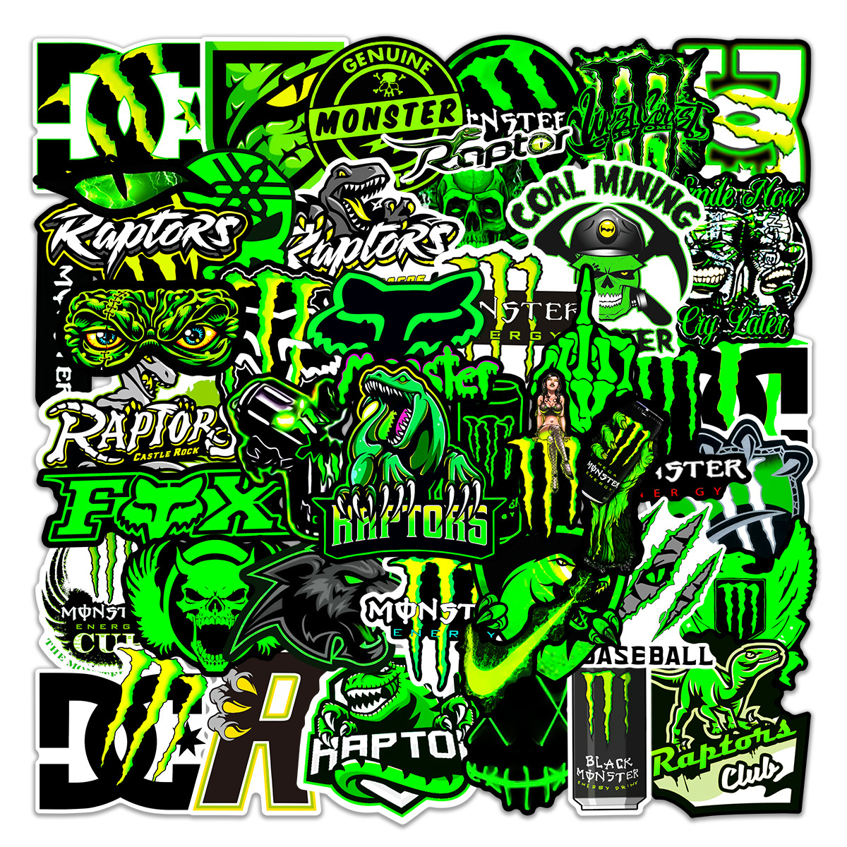 50Pcs Green Fluorescent Dazzle Personality Trend Sticker Monster hunter Stickers Graffiti Kids Toy Skateboard Car Motorcycle Bicycle Sticker Decals, Multi colors
50Pcs Green Fluorescent Dazzle Personality Trend Sticker Monster hunter Stickers Graffiti Kids Toy Skateboard Car Motorcycle Bicycle Sticker Decals, Multi colors