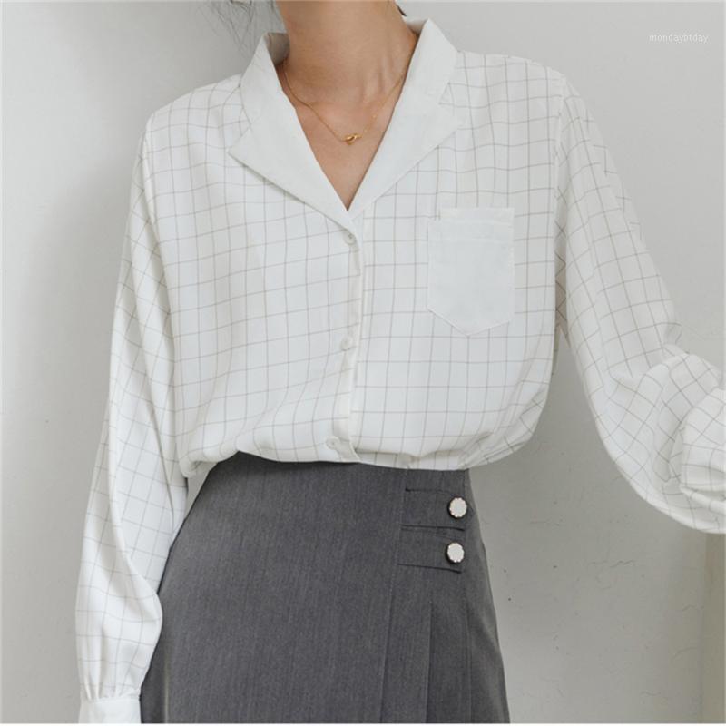 Women' Blouses & Shirts Alien Kitty Female Streetwear Blouse Women Plaid Shirt 2022 Autumn OL Korea Long Sleeve Casual Loose Oversize Fashi, White
Women' Blouses & Shirts Alien Kitty Female Streetwear Blouse Women Plaid Shirt 2022 Autumn OL Korea Long Sleeve Casual Loose Oversize Fashi, White