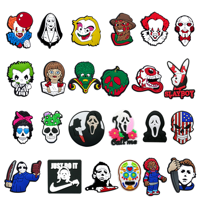 Horror Film Horrible Movie Croc charms Fashion Love Shoe Accessories For Decorations Charms pvc soft Shoes Charm Ornaments Buckles
Horror Film Horrible Movie Croc charms Fashion Love Shoe Accessories For Decorations Charms pvc soft Shoes Charm Ornaments Buckles