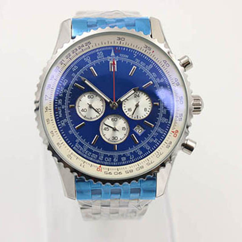 New Quality B06 B01 Navitimer Watches Chronograph Battery Movement Quartz Navy Blue Dial Men Watch Stainsteel Steel Mens Wristwatches
New Quality B06 B01 Navitimer Watches Chronograph Battery Movement Quartz Navy Blue Dial Men Watch Stainsteel Steel Mens Wristwatches