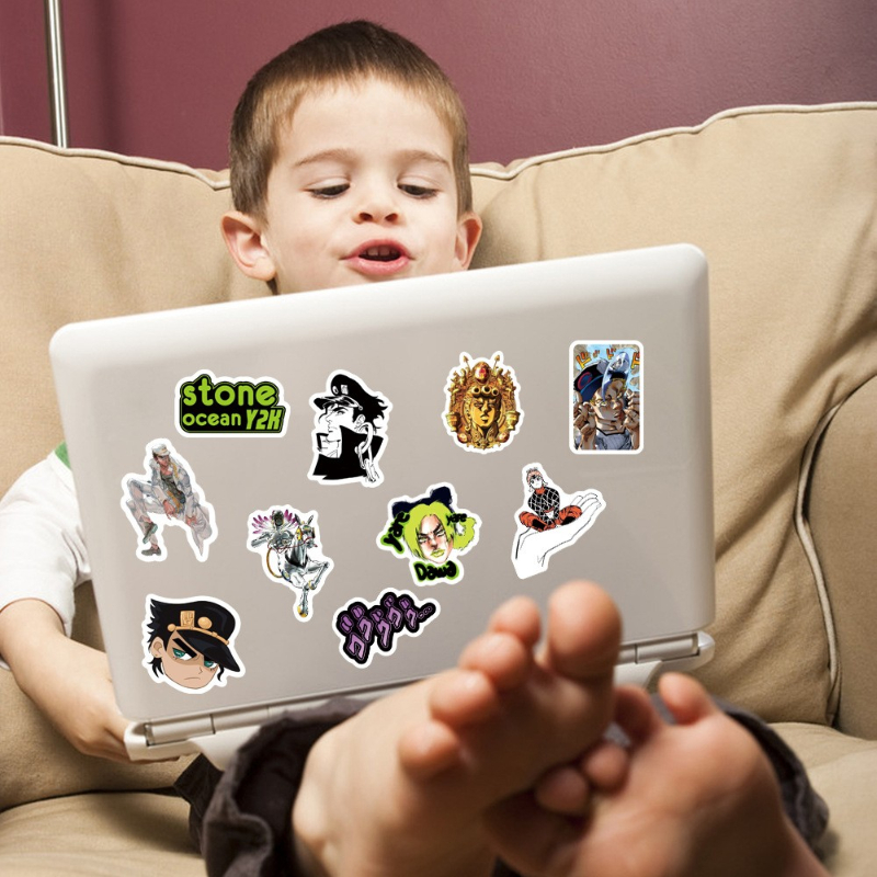 50Pcs/lot Japan Anime JoJos Bizarre Adventure Stone Ocean Stickers Graffiti Kids Toy Skateboard Phone Laptop Luggage Sticker Decals