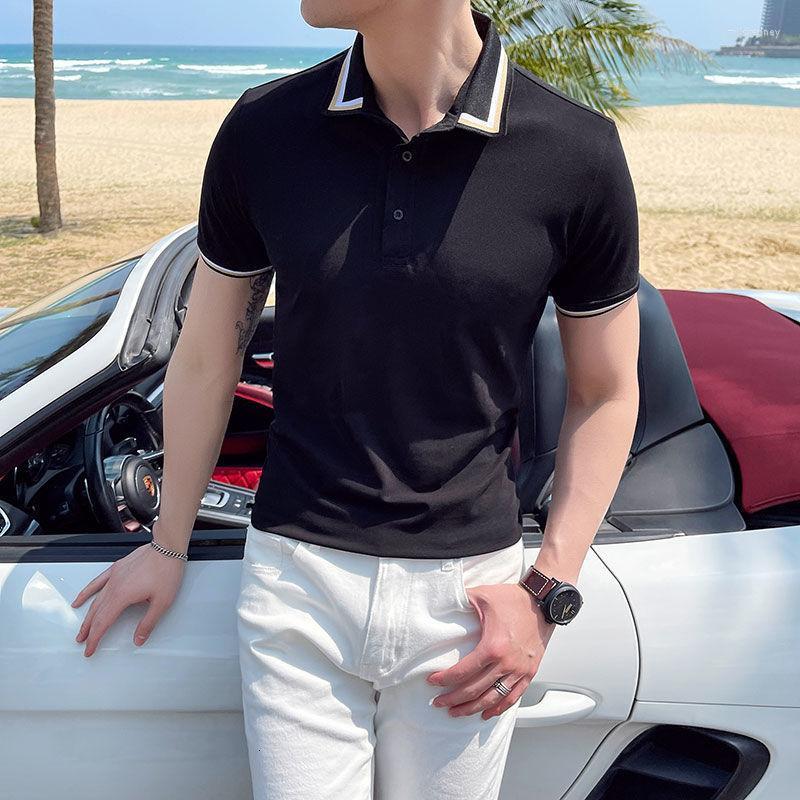 Men's Polos White Black Slim Short Sleeve Shirt Breathable Summer Men British Casual Stripe Lapel Playera HombreMen's Men'sMen's Mild22
Men's Polos White Black Slim Short Sleeve Shirt Breathable Summer Men British Casual Stripe Lapel Playera HombreMen's Men'sMen's Mild22