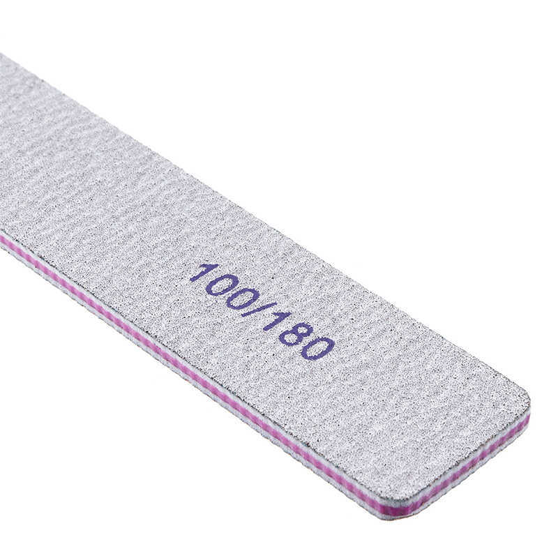 Professional Half Moon Nail File 100/180 Grit Lima De Unas Sanding Shaping Buffer Block Nail Polish Removal Nail File Manicure Tool