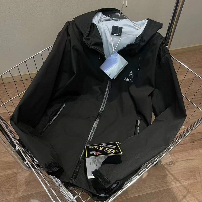 ARC jacket mens outdoor sports hooded jackets hard shell gore tex lightweight waterproof coat three-layer adhesive zipper cardigan men women sportswear, Black-1
ARC jacket mens outdoor sports hooded jackets hard shell gore tex lightweight waterproof coat three-layer adhesive zipper cardigan men women sportswear, Black-1