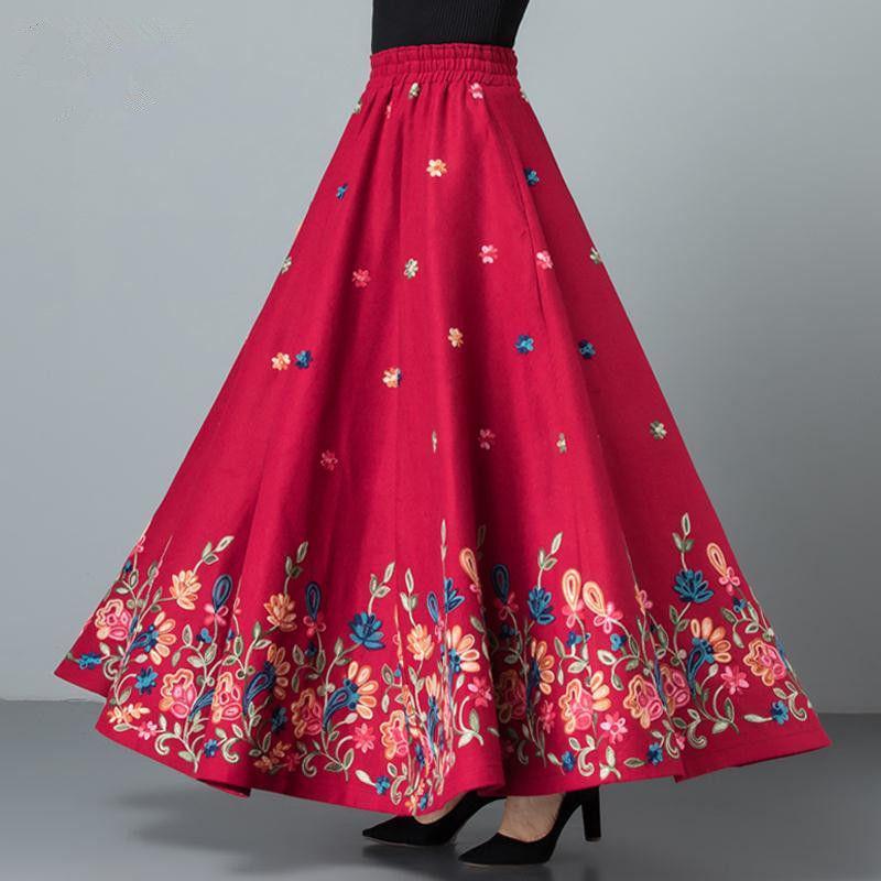 Skirts Plus Size Winter Warm Woolen Long Skirt Lady High Waist Casual Wool Office Elegant Embroidered Maxi Pleated WomenSkirts, Black
Skirts Plus Size Winter Warm Woolen Long Skirt Lady High Waist Casual Wool Office Elegant Embroidered Maxi Pleated WomenSkirts, Black