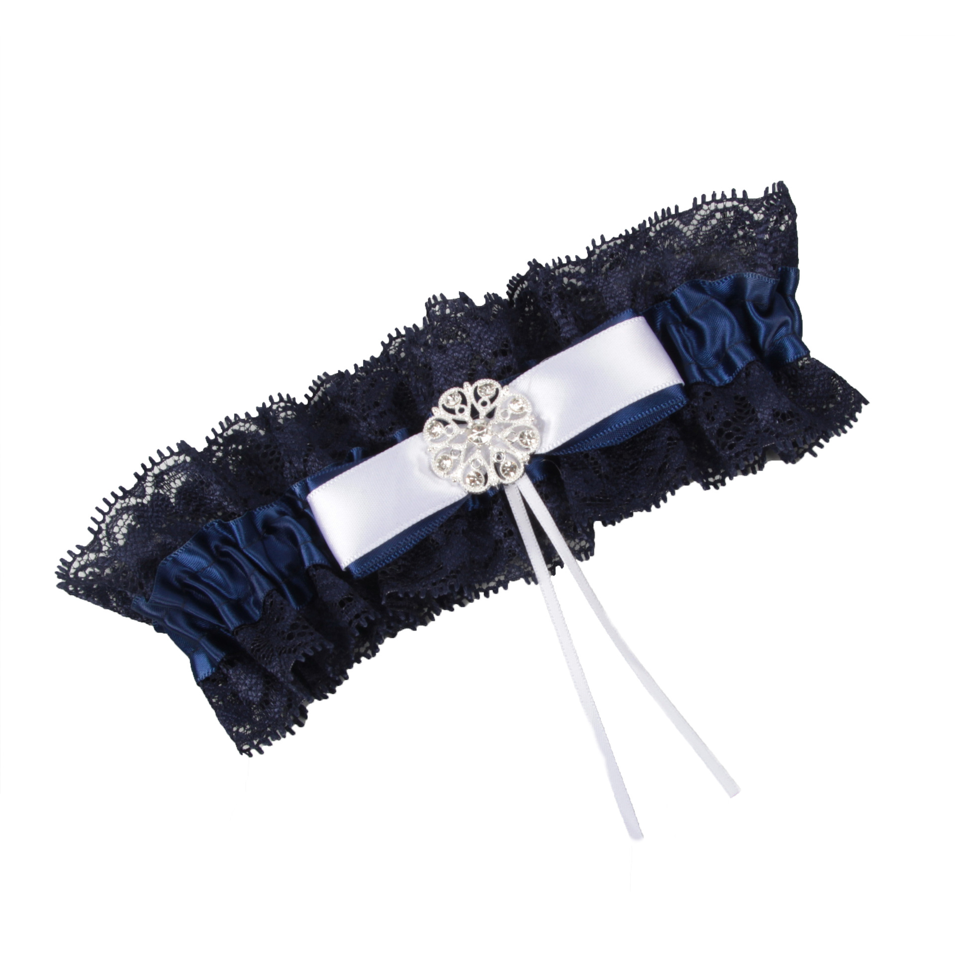 Bridal Garters Navy bridal leg band Lace garter handmade Garters Wedding Accessories