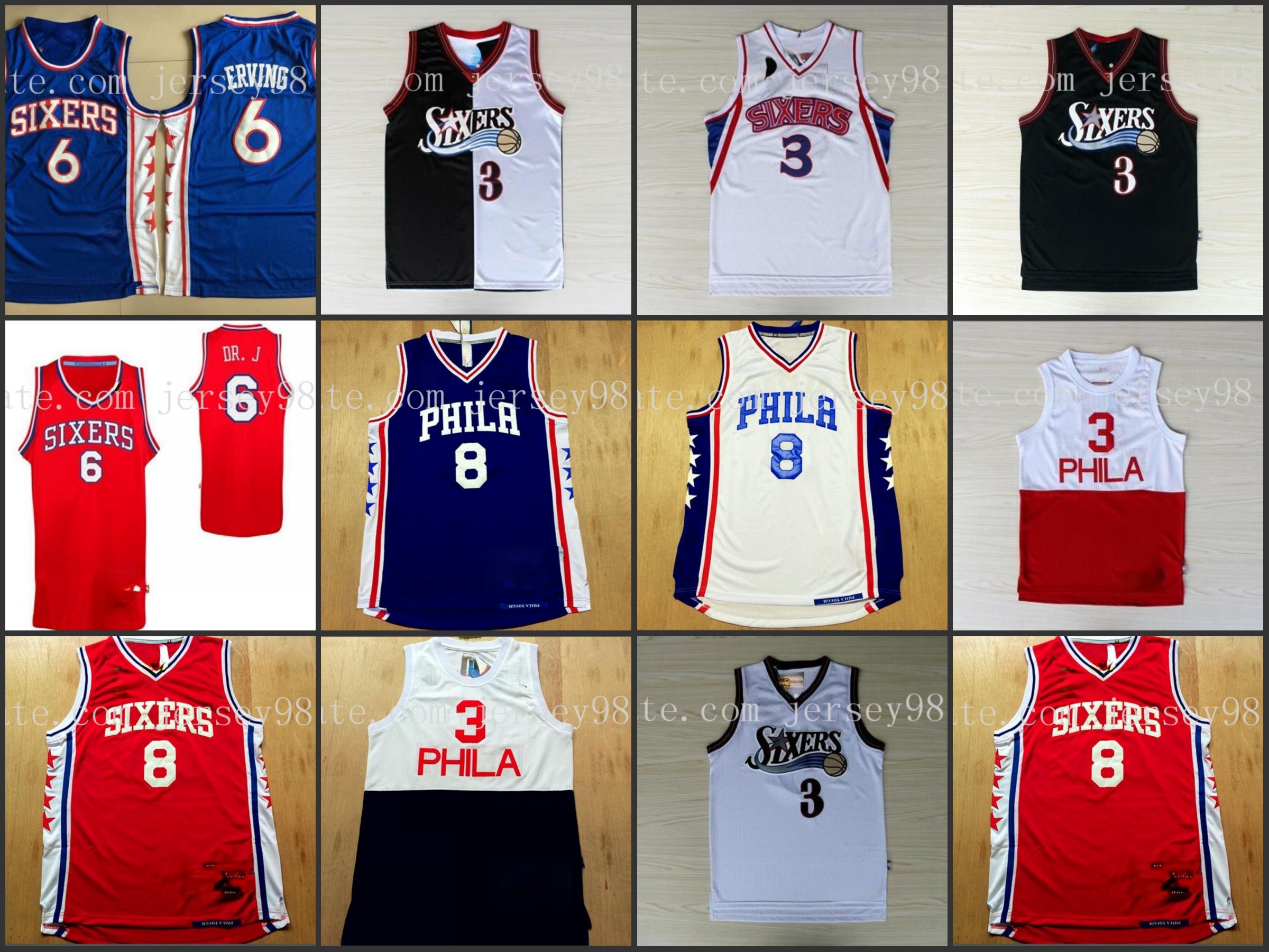 Philadelphia''76ers''men 3''Allen Iverson 8''men 6''Julius Erving men retro Basketball''Jersey
Philadelphia''76ers''men 3''Allen Iverson 8''men 6''Julius Erving men retro Basketball''Jersey