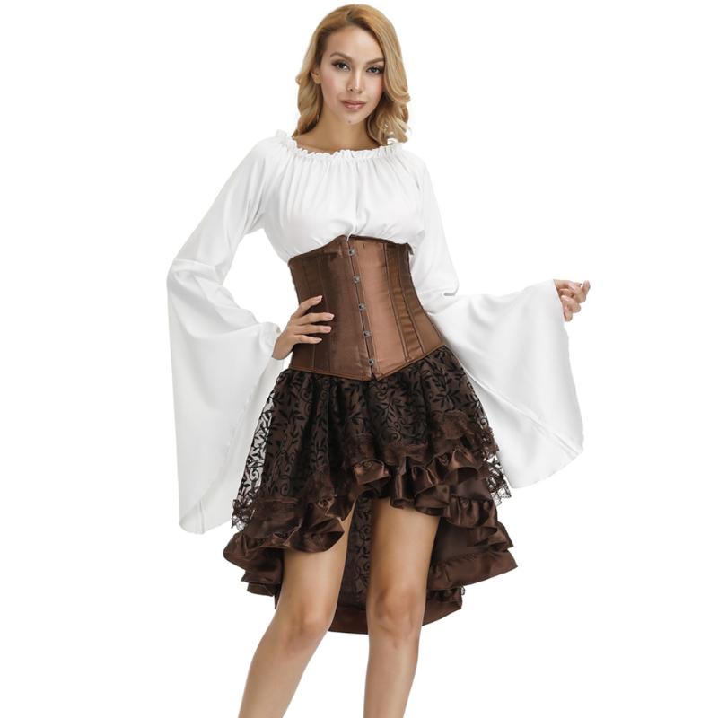 Bustiers & Corsets Three-Pieces Corset Dress Gothic Bustier Top Renaissance Blouse With Burlesque Skirt Set Steampunk Pirate Costume -6XLBu, 6505white
Bustiers & Corsets Three-Pieces Corset Dress Gothic Bustier Top Renaissance Blouse With Burlesque Skirt Set Steampunk Pirate Costume -6XLBu, 6505white