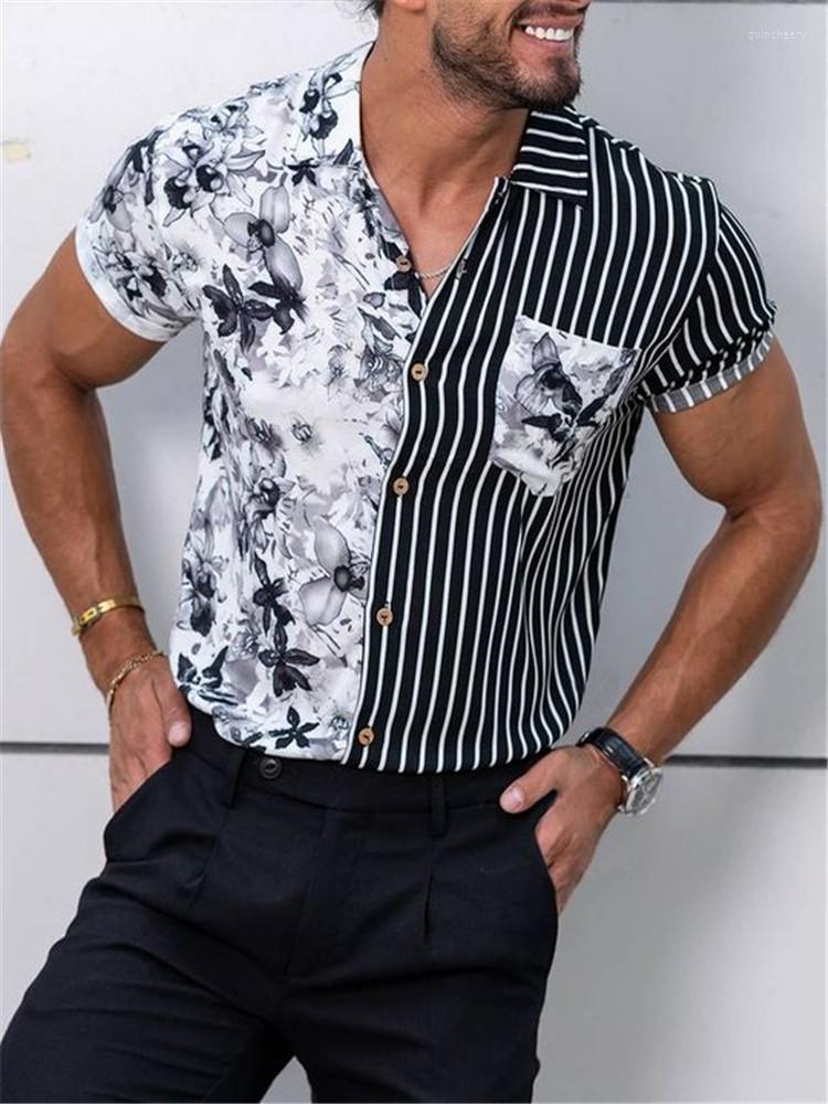 Men's Dress Shirts Summer Beach European And American Men's Stripe Printing Stitching Casual Short Sleeve ShirtMen's Quin22
Men's Dress Shirts Summer Beach European And American Men's Stripe Printing Stitching Casual Short Sleeve ShirtMen's Quin22