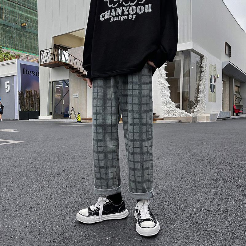 Men' Jeans Plaid Men' Casual Pants Fashion Loose Straight Denim Punk Leg Men ClothingMen, Gray
Men' Jeans Plaid Men' Casual Pants Fashion Loose Straight Denim Punk Leg Men ClothingMen, Gray