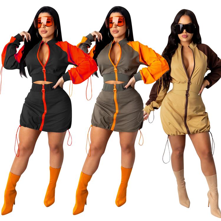 Work Dresses Sexy Lady 2 PCS Outfit Long Sleeve Zipper Patchwork Tops Mini Skirt Adjustable Plus Size Women Two Piece Set, Black
Work Dresses Sexy Lady 2 PCS Outfit Long Sleeve Zipper Patchwork Tops Mini Skirt Adjustable Plus Size Women Two Piece Set, Black