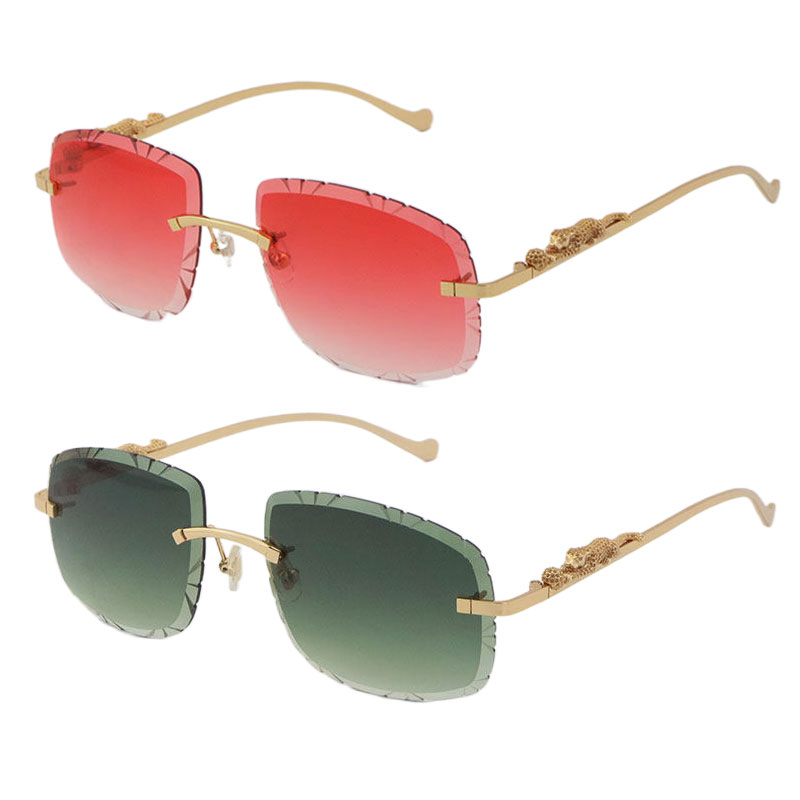 Wholesale Metal Rimless Leopard Series Sunglasses T8200761 Diamond cut Outdoor Design Classical Model Glasses Luxury Frame Sun Glasses Blue Brown Red Lens 18K Gold
Wholesale Metal Rimless Leopard Series Sunglasses T8200761 Diamond cut Outdoor Design Classical Model Glasses Luxury Frame Sun Glasses Blue Brown Red Lens 18K Gold