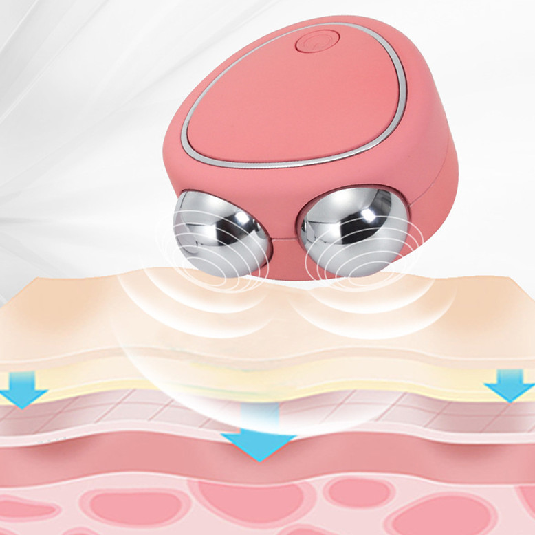 Facial Micro-current Massager Portable Face Lifting Double Roller Skin Massager Masajeador De Microcorriente Rodillo Doble De Estiramiento Facial Port