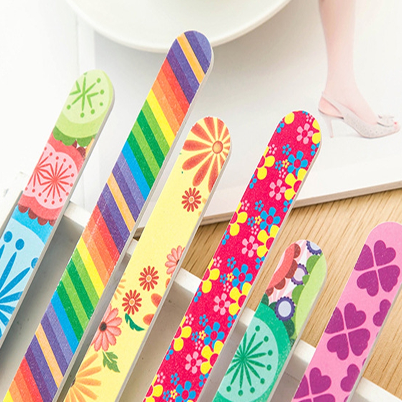 17.8*2cm 2-Side Nail Files Art Acrylic Polish Grind Sand File Block Buffer Make Up Manicure Tool Random color