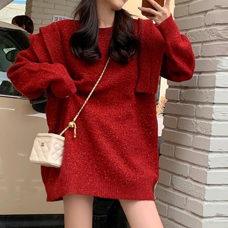 Women's Sweaters Christmas Red Sweater Winter 2022 Design Round Neck Medium And Long Knitted Top C2012, Brown
Women's Sweaters Christmas Red Sweater Winter 2022 Design Round Neck Medium And Long Knitted Top C2012, Brown