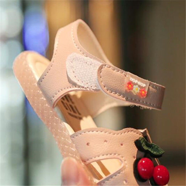New Summer Kids girls Sandals Cute Little Cherry Infant Toddler Soft Sole Footwear Non-slip Wear-Resistant Children's Shoes