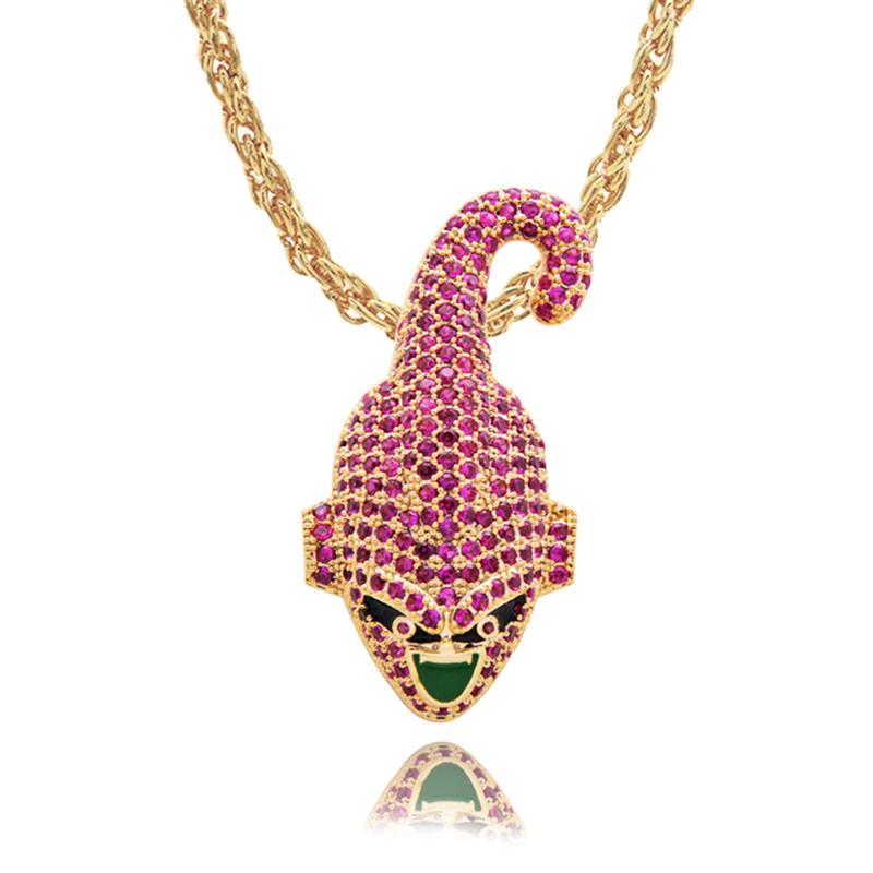 Chains Rock Hip Hop Iced Out Full Cubic Zircon Rope Super Majin Buu Pendant Necklace For Men Jewelry Choker Women JewelryChains
Chains Rock Hip Hop Iced Out Full Cubic Zircon Rope Super Majin Buu Pendant Necklace For Men Jewelry Choker Women JewelryChains