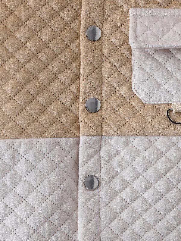 Toddler Boys Two Tone Flap Pocket Quilted Coat SHE