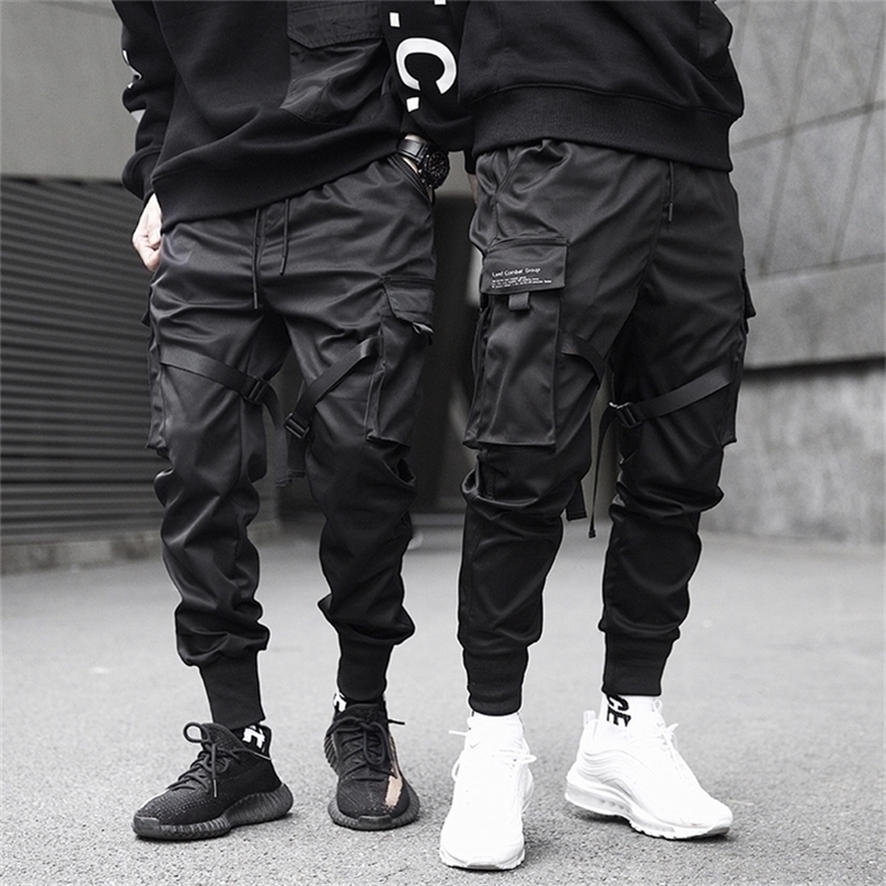 Men Multi-pocket Harem Hip Pop Pants Trousers Streetwear Sweatpants Hombre Male Casual Fashion Cargo Pants Men Jogger Pants 201128