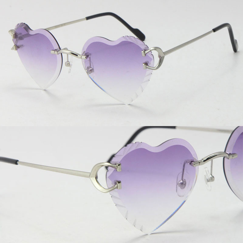 New Designer Sunglasses Womens C Decoration Metal Rimless Fashion Sun glasses Pairings Shoes bags Dia Cut Lens Angled iangle Lenses Man Woman Frames